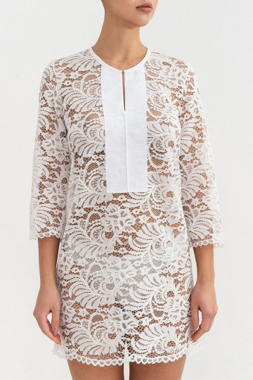 Туніка гіпюрова German Volf "Камелія", білий