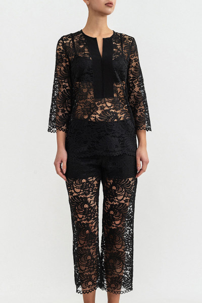 Гипюровая женская блуза German Volf "Камелия", черный