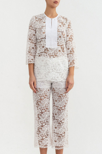 Гипюровая женская блуза German Volf "Камелия", белый