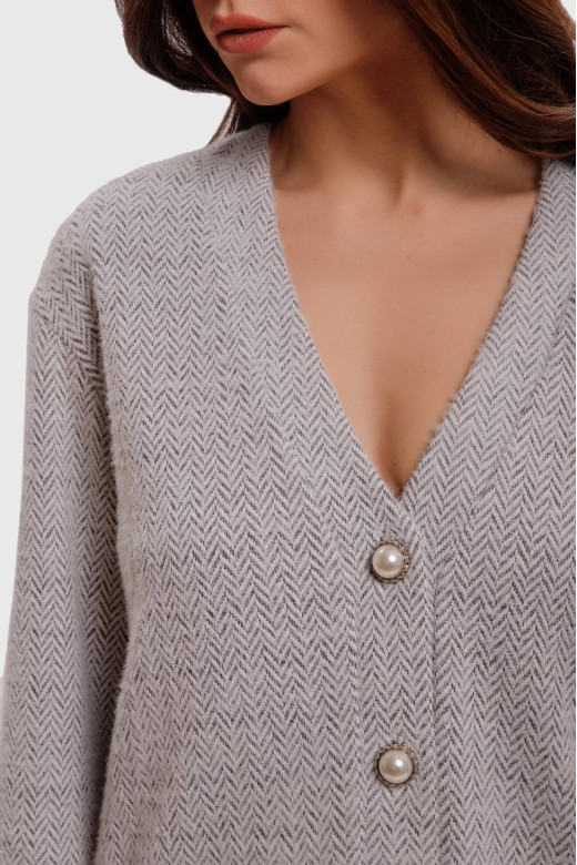 Женский костюм "Ангора" кардиган и брюки, серый Женский костюм "Ангора" кардиган и брюки, серый