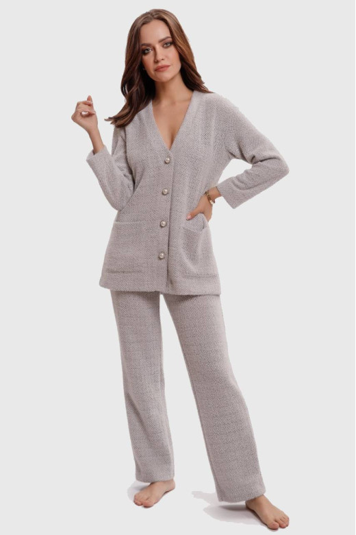 Женский костюм "Ангора" кардиган и брюки, серый Женский костюм "Ангора" кардиган и брюки, серый