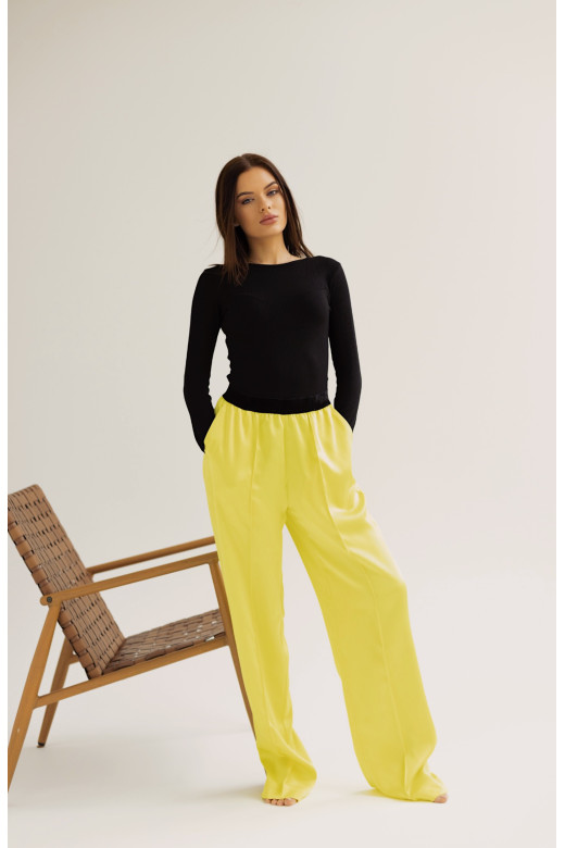 Жіночі кежуал штани в піжамному стилі з атласу German Volf купити