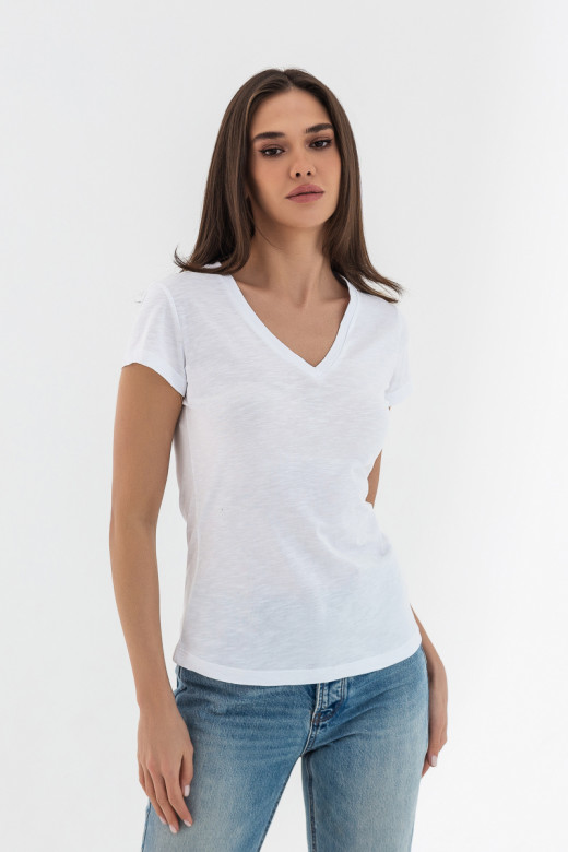 Базова жіноча біла футболка з бавовни GV