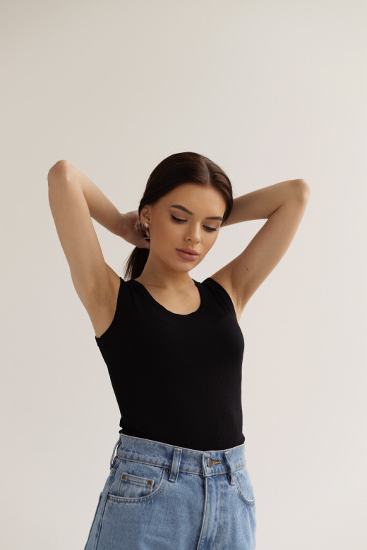 Майка жіноча в рубчик German Volf купити базову трикотажну майку