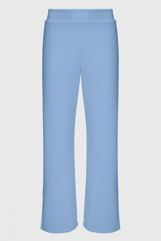 Костюм жіночий кофта та штани з розрізами з футеру, голубий