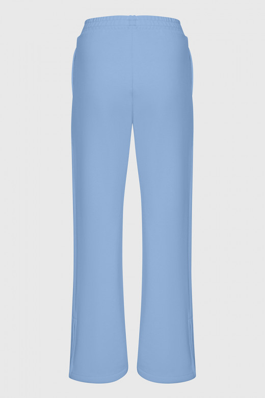 Костюм жіночий кофта та штани з розрізами з футеру, голубий
