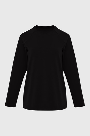 Реглан женский базовый из хлопка, черный