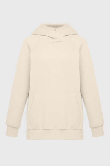 Худи с капюшоном женское из футера, бежевый 