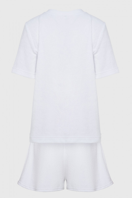 Комплект футболка і шорти жіночий з мікромахри, білий