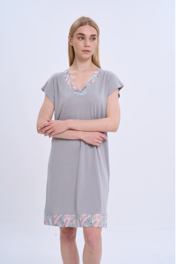 Сорочка для сна женская коллекция Флора German Volf, серый