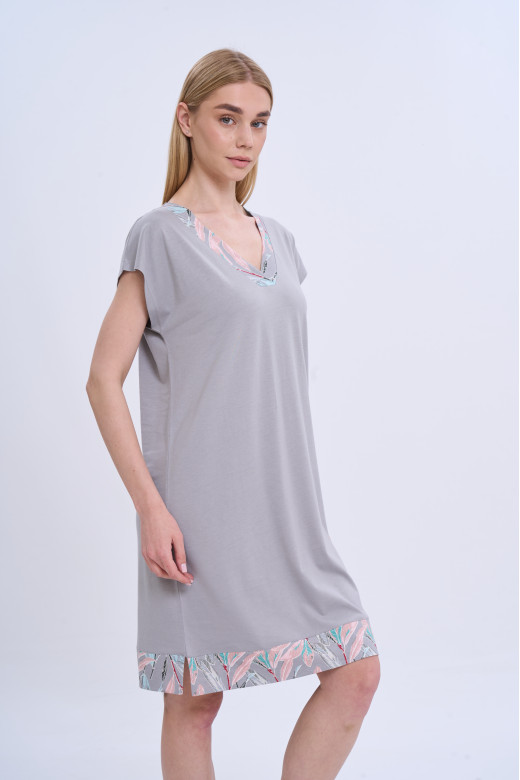 Сорочка для сна женская коллекция Флора German Volf, серый
