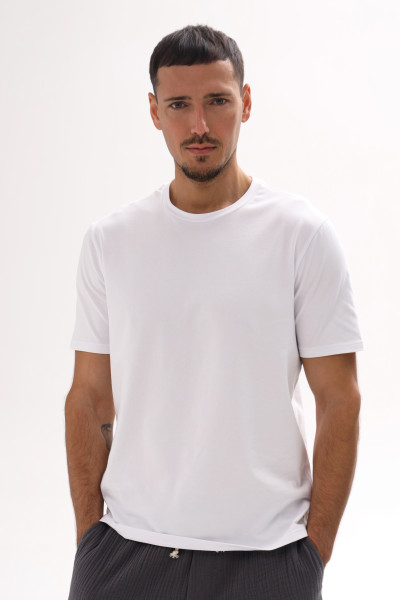 Мужская футболка базовая из кулира, цвет белый