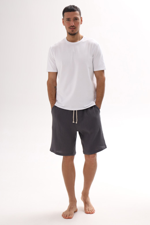 Футболка чоловіча базова з куліру, колір білий Футболка чоловіча базова з куліру, колір білий