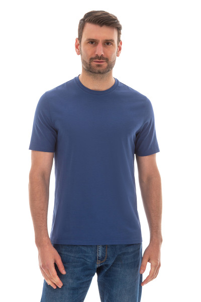 Футболка мужская базовая из кулира, цвет индиго