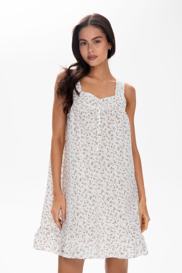 Сорочка нічна батистова жіноча, квітковий принт