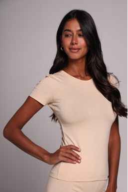 Футболка женская из кулира, бежевый