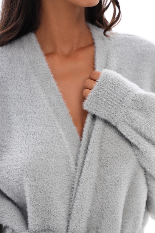 Кардиган жіночий в'язаний довгий, pearl gray color