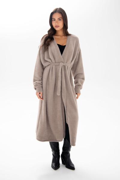 Кардиган жіночий в'язаний довгий, beige color