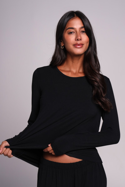 Лонгслів жіночий з мікромодалу, чорний