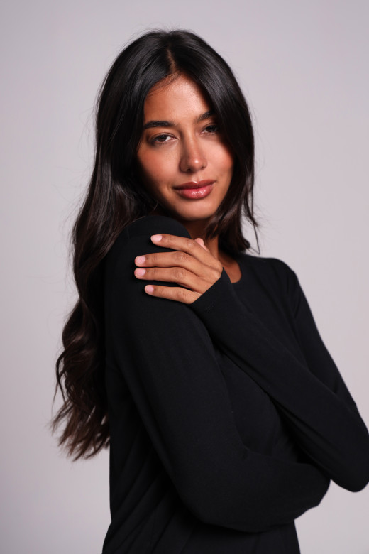 Лонгслів жіночий з мікромодалу, чорний