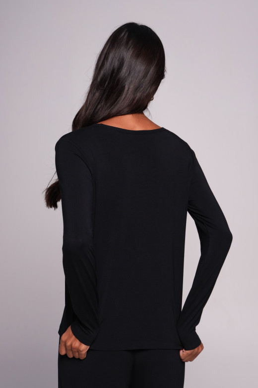 Лонгслів жіночий з мікромодалу, чорний
