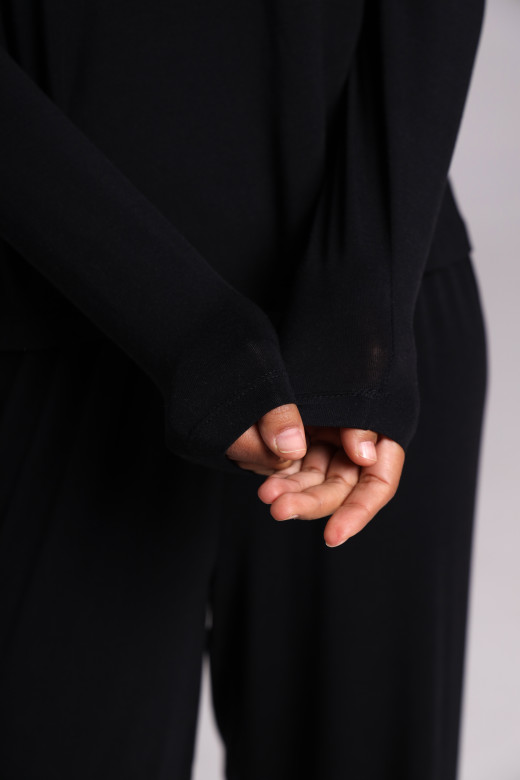 Лонгслів жіночий з мікромодалу, чорний