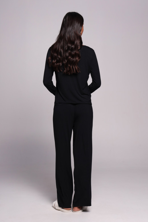 Лонгслів жіночий з мікромодалу, чорний