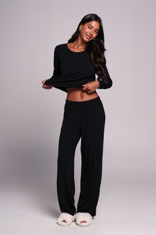 Штани жіночі з мікромодалу, чорний