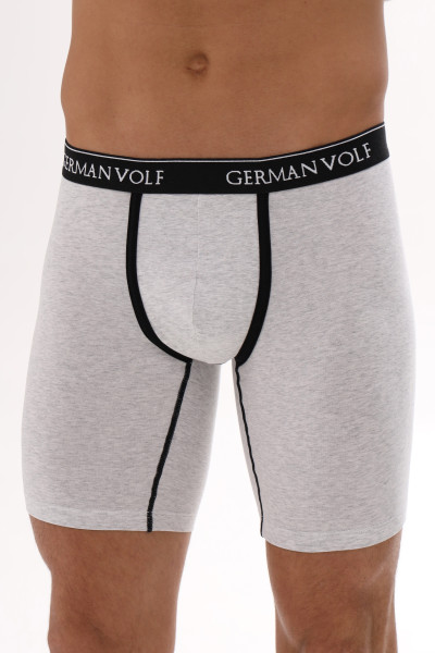 Боксеры мужские из хлопка Premium, удлиненные, серый меланж