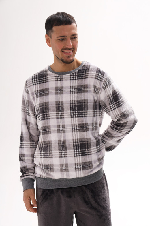 Чоловічий домашній костюм з велсофта в клітинку German Volf Чоловічий домашній костюм з велсофта в клітинку German Volf