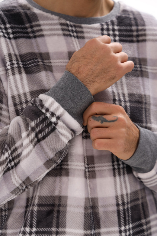 Чоловічий домашній костюм з велсофта в клітинку German Volf Чоловічий домашній костюм з велсофта в клітинку German Volf