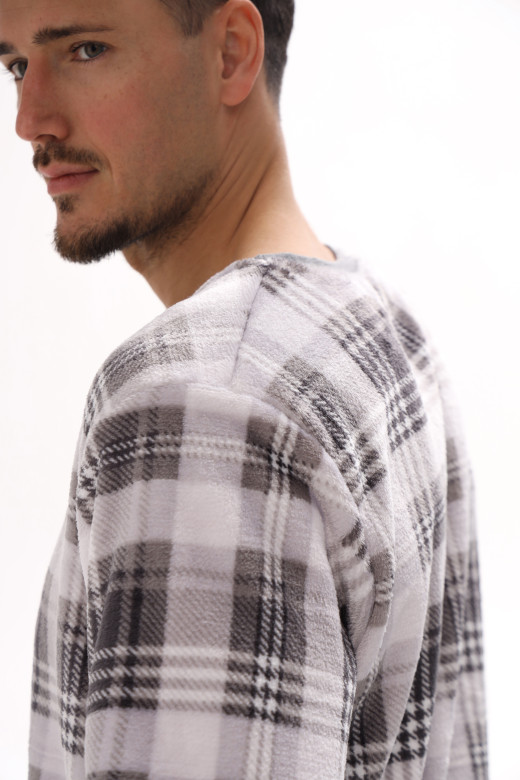 Чоловічий домашній костюм з велсофта в клітинку German Volf Чоловічий домашній костюм з велсофта в клітинку German Volf