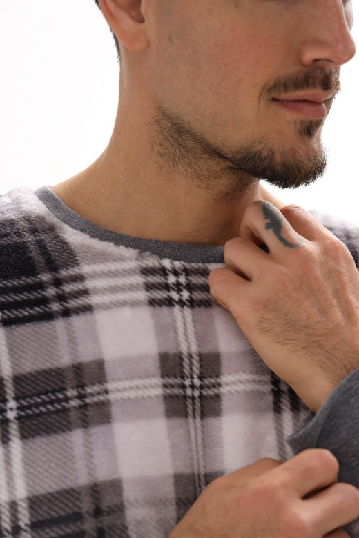 Чоловічий домашній костюм з велсофта в клітинку German Volf Чоловічий домашній костюм з велсофта в клітинку German Volf