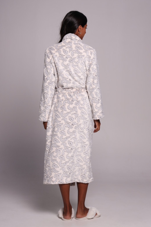 Халат женский из велсофта, пейсли-принт