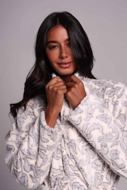 Халат женский из велсофта, пейсли-принт