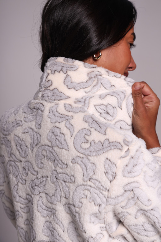 Халат женский из велсофта, пейсли-принт