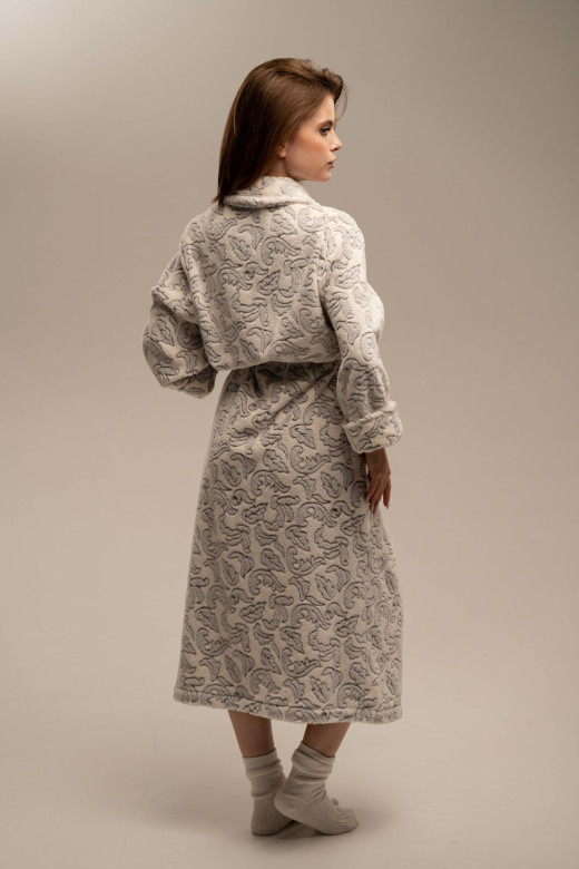 Халат женский из велсофта, пейсли-принт