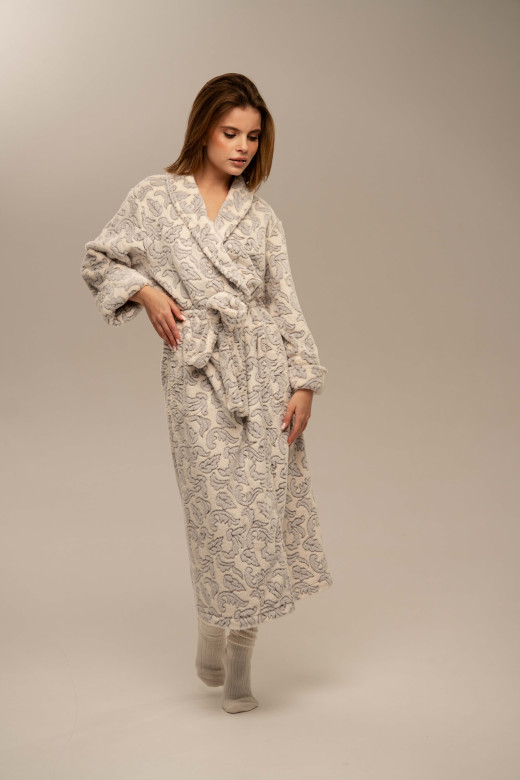 Халат женский из велсофта, пейсли-принт