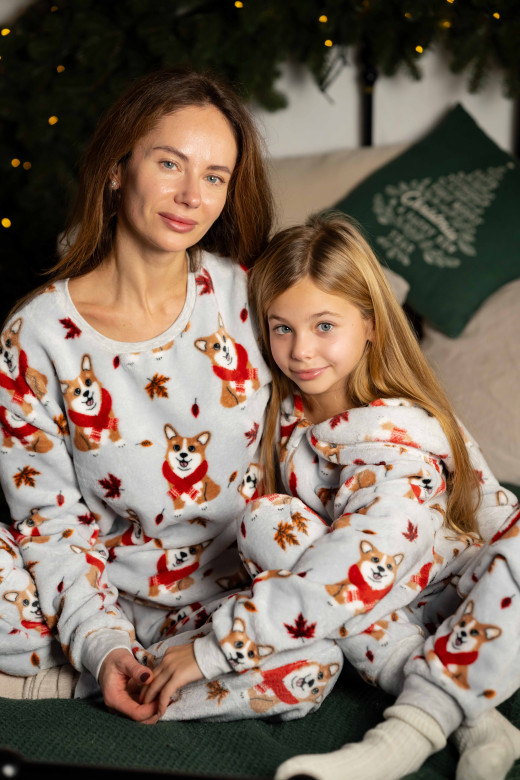 Комбінезон дитячий фліс-велсофт, принт коргі Комбінезон дитячий фліс-велсофт, принт коргі