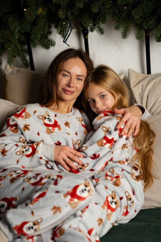 Комбінезон дитячий фліс-велсофт, принт коргі Комбінезон дитячий фліс-велсофт, принт коргі