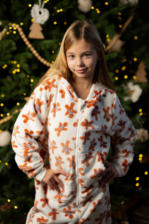 Комбінезон дитячий фліс-велсофт, принт пряник Комбінезон дитячий фліс-велсофт, принт пряник