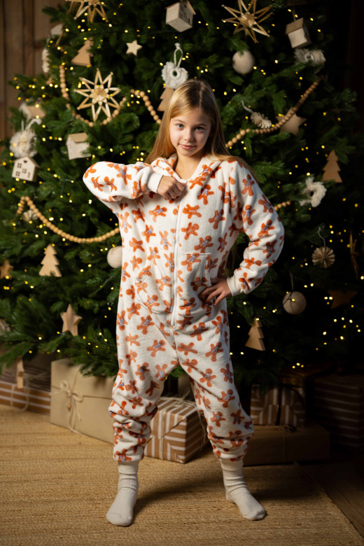 Комбінезон дитячий фліс-велсофт, принт пряник Комбінезон дитячий фліс-велсофт, принт пряник