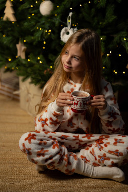 Комбінезон дитячий фліс-велсофт, принт пряник 