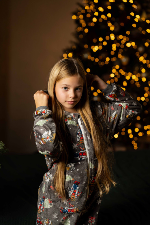 Комбінезон дитячий фліс-велсофт, принт ведмедики Комбінезон дитячий фліс-велсофт, принт ведмедики