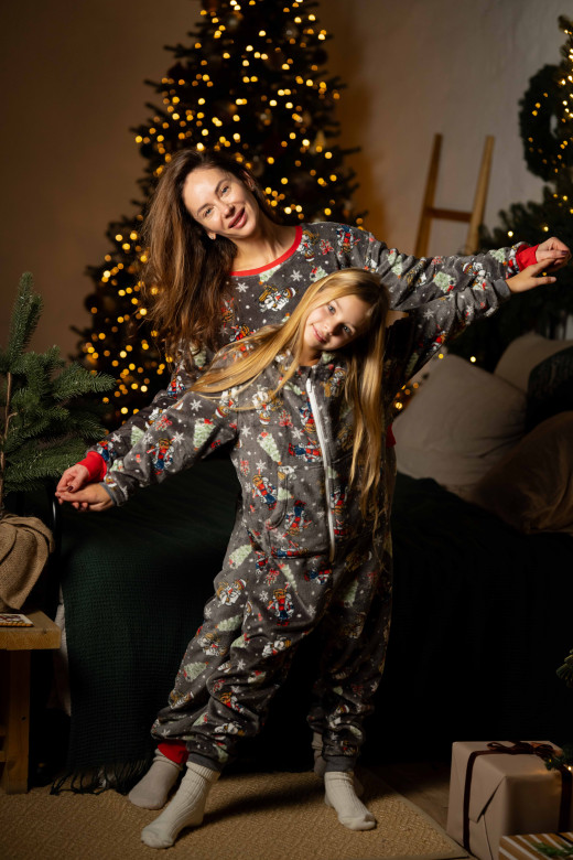 Комбінезон дитячий фліс-велсофт, принт ведмедики Комбінезон дитячий фліс-велсофт, принт ведмедики