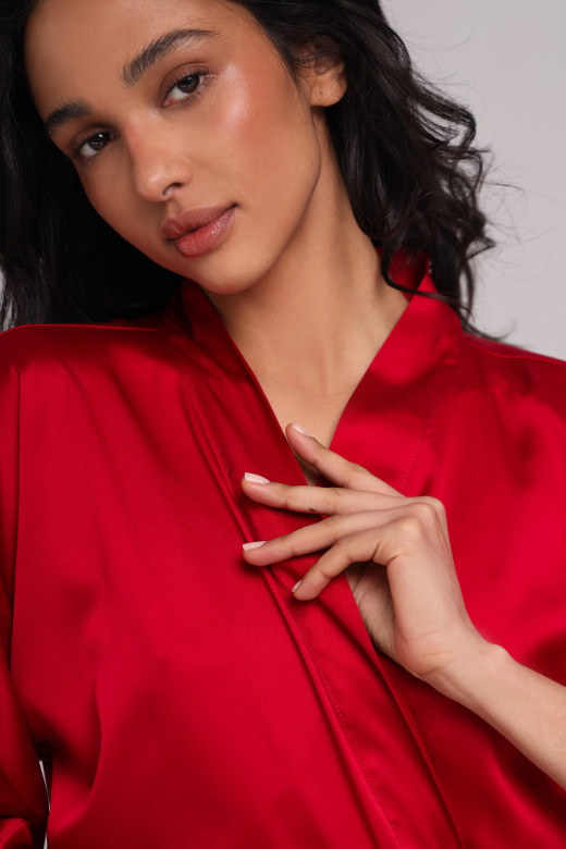 Шовковий халат на запах із поясом від бренду German Volf