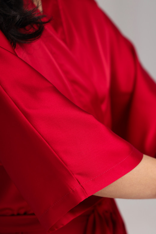 Шовковий халат на запах із поясом від бренду German Volf