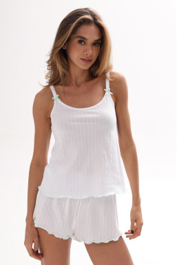 Комплект для сну з ажурної бавовни, зелений