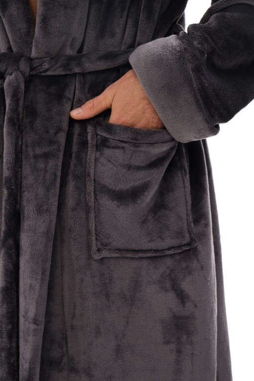 Мужской халат из велсофта — теплый, мягкий и комфортный для дома