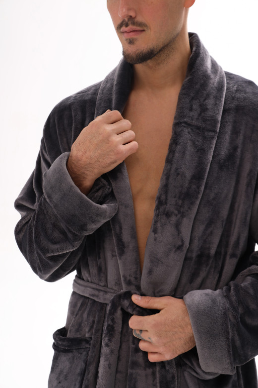 Мужской халат из велсофта — теплый, мягкий и комфортный для дома